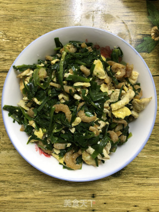 韭菜鸡蛋炒虾干的做法步骤：6