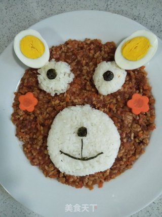 儿童餐6一熊宝宝肉酱饭的做法步骤：10