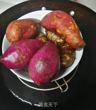 红薯紫薯红豆糕的做法步骤：1