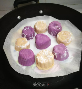 红薯紫薯红豆糕的做法步骤：8
