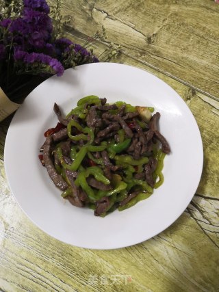 青椒牛肉丝的做法步骤：12