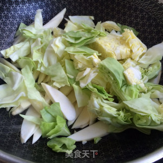 蚝油茭白包菜的做法步骤：6