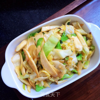 蚝油茭白包菜的做法步骤：9