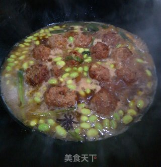 毛豆烧肉圆的做法步骤：6