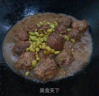 毛豆烧肉圆的做法步骤：7