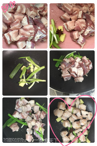 千张结烧五花肉的做法步骤：2