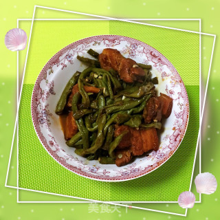 五花肉烧豇豆的做法步骤：8