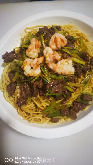 牛肉虾仁拌面的做法步骤：7
