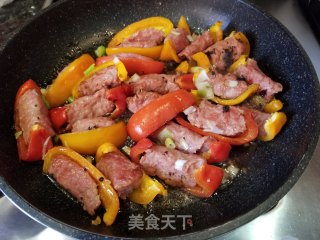 (下酒菜)猪肉酿彩椒的做法步骤：10