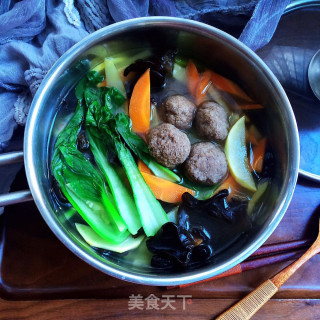 牛肉丸时蔬汤的做法步骤：11