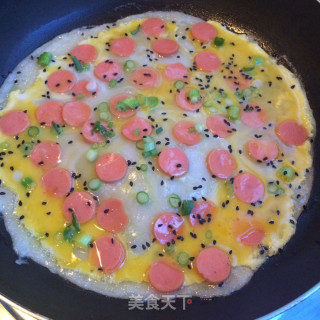 火腿片鸡蛋饼的做法步骤：8