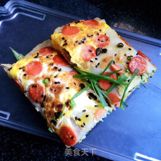火腿片鸡蛋饼的做法步骤：12