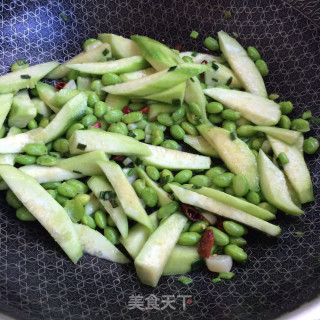毛豆烧丝瓜的做法步骤：8