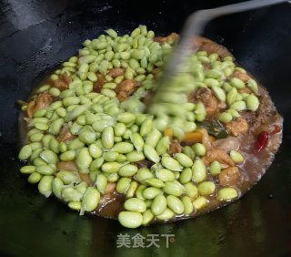 仔鸡烧毛豆的做法步骤：7