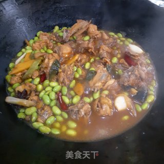 仔鸡烧毛豆的做法步骤：8