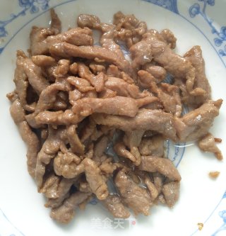 韭菜苔毛豆炒肉丝的做法步骤：4