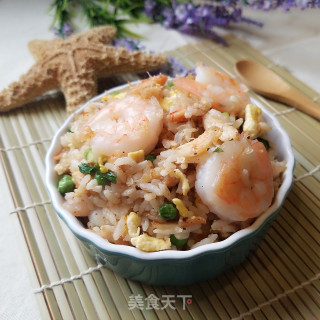 虾仁蟹肉炒饭的做法步骤：11