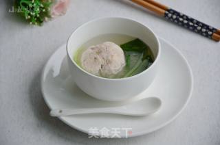 鸡毛菜肉圆汤的做法步骤：10