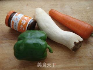 沙茶酱杏鲍菇的做法步骤：1