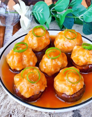 “荤菜”香菇酿虾丸的做法步骤：7