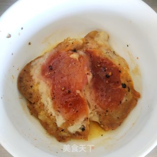办公室美食时光～微波炉黑椒猪扒的做法步骤：3