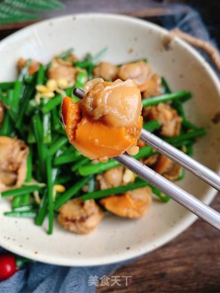 韭菜苔炒扇贝的做法步骤：10