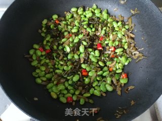 雪菜肉丝毛豆的做法步骤：8