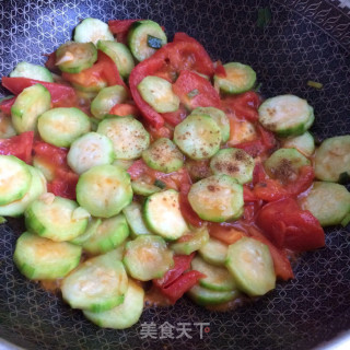 番茄丝瓜的做法步骤：6