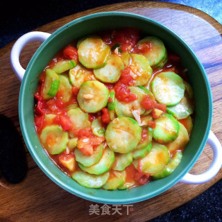 番茄丝瓜的做法步骤：9