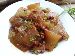 以假乱真的红烧肉——肉末番薯粉皮的做法步骤：12