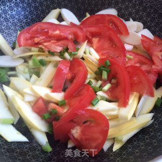 番茄炒笋瓜的做法步骤：5