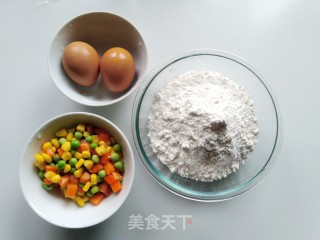 粟米青豆胡萝卜鸡蛋饼的做法步骤：1