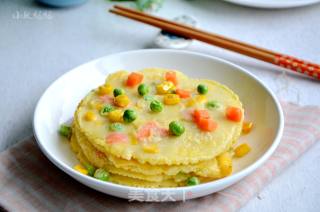 粟米青豆胡萝卜鸡蛋饼的做法步骤：7