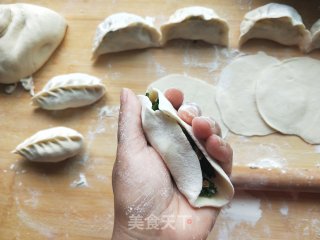 韭菜鸡蛋煎饺的做法步骤：16