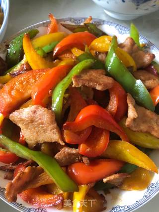 彩椒炒肉的做法步骤：9