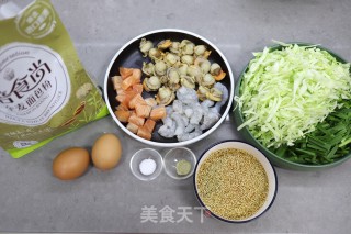 关西风味海鲜煎饼的做法步骤：3