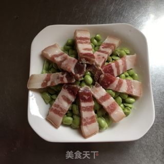 腊肉蒸毛豆的做法步骤：4
