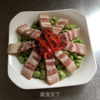 腊肉蒸毛豆的做法步骤：5