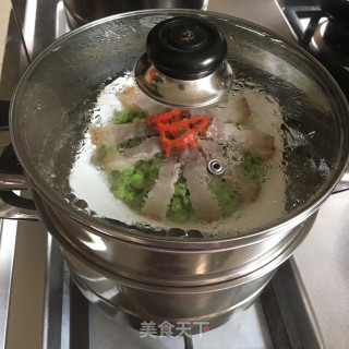 腊肉蒸毛豆的做法步骤：6