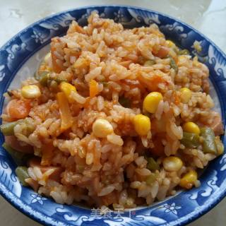 一锅焖番茄鲜蔬饭的做法步骤：4