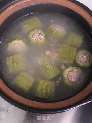 酿苦瓜煲瑶柱的做法步骤：7