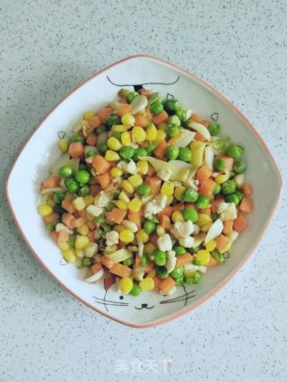 豌豆粒炒玉米粒的做法步骤：10