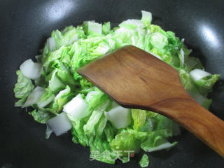 樱玉豆腐炒五号菜的做法步骤：5