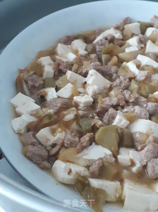 榨菜肉末蒸豆腐的做法步骤：8