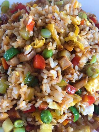 五彩丁丁炒饭的做法步骤：11