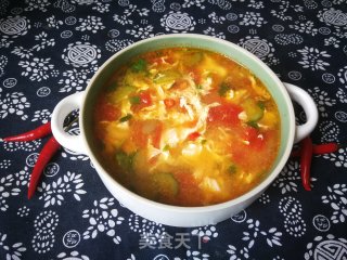 黄瓜榨菜蛋花汤的做法步骤：12