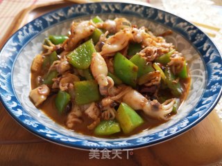 青椒炒海兔的做法步骤：11