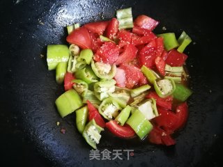 西红柿青椒炒鸡蛋的做法步骤：8