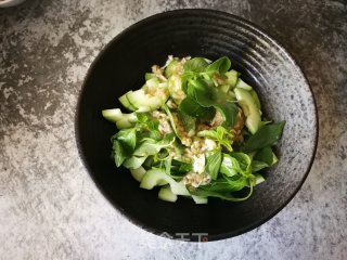 荆芥叶拌菜瓜的做法步骤：5