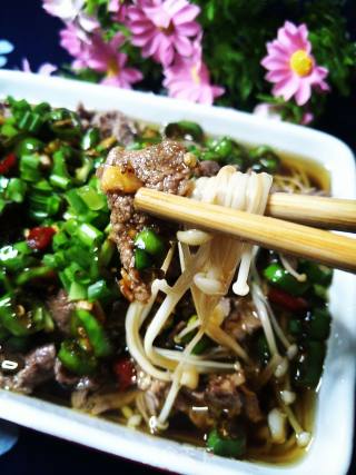 响油金针菇牛肉的做法步骤：13
